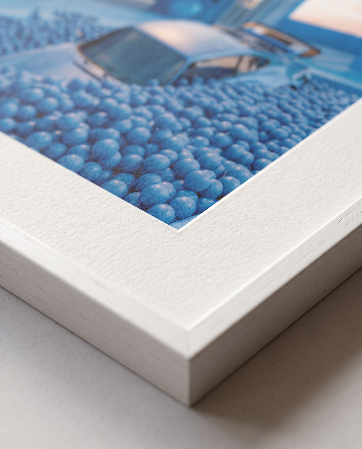 Close-up of the print corner and paper