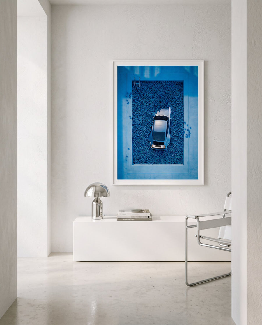 AZUR 02 framed above a white console in an entrance hall